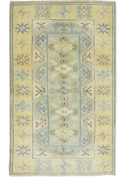 120 x 196 cm El Düğümlü Eski Türk Milas Halısı, Yün, Eşsiz El Dokuma Halı
