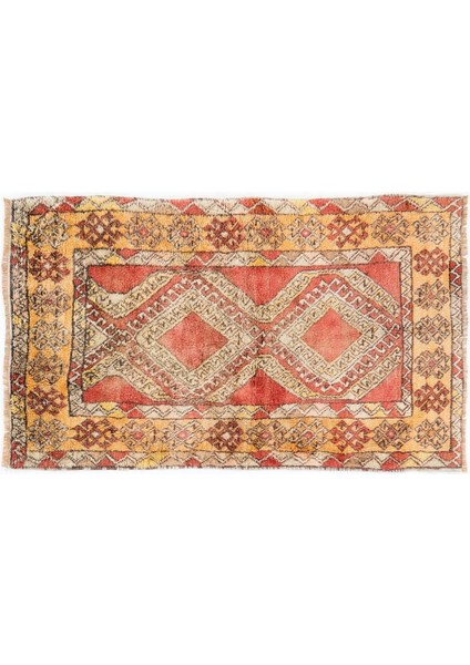106 x 176 cm Konya'dan Eşsiz Eski El Yapımı "tulu" Kilim. Yün Halı