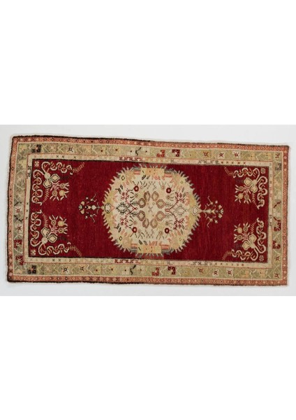 103 x 200 cm El Yapımı Eski Türk Köy Halısı, Geleneksel Küçük Halı, Yaşlı Halı indirimleri