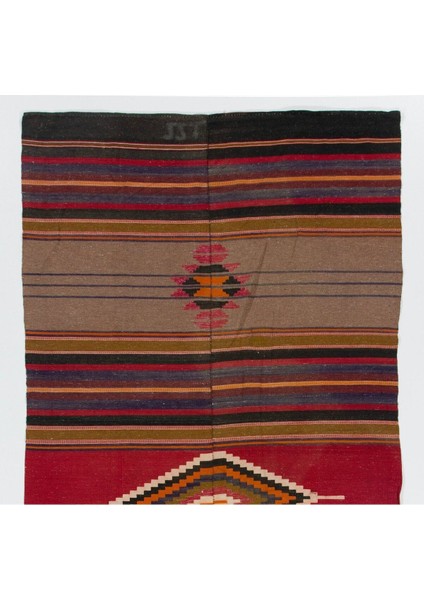 133 x 283 cm Eski Dekoratif Kilim, Düz Dokuma Yün Halı fiyatları