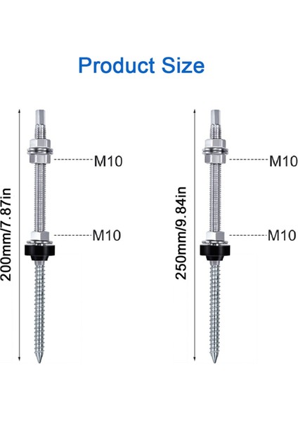 25 cm Güneş Askı Cıvataları Güneş Paneli Çatı Montaj Vidaları M10 Güneş Paneli Sabitleme Için Güneş Pv Panel Montaj Braketi 6 Adet (Yurt Dışından) fiyatları