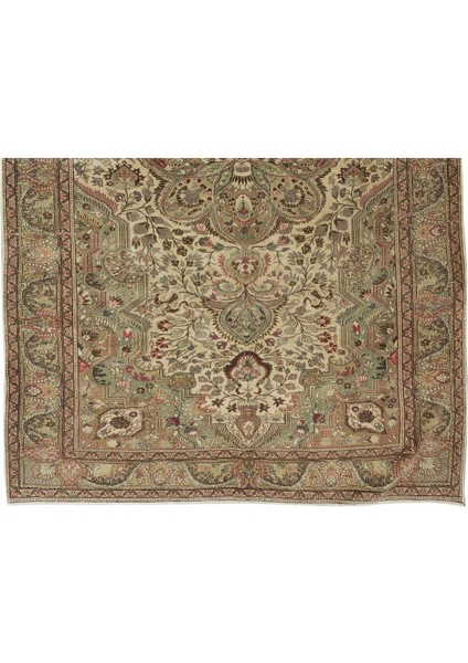 200 x 298 cm El Düğümlü Eski Orta Anadolu Halısı, Madalyon Desenli, Yünlü Halı indirimleri