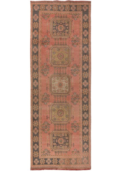 130 x 352 cm Türkiye'den Otantik Koridor Halısı, 1960'LAR El Yapımı Yolluk Halı