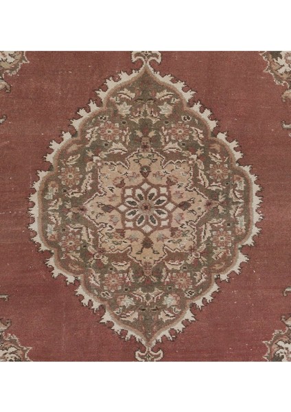 213 x 330 cm Madalyon Desenli Eski El Düğümlü Türk Uşak Halısı, El Yapımı Halı fırsatları