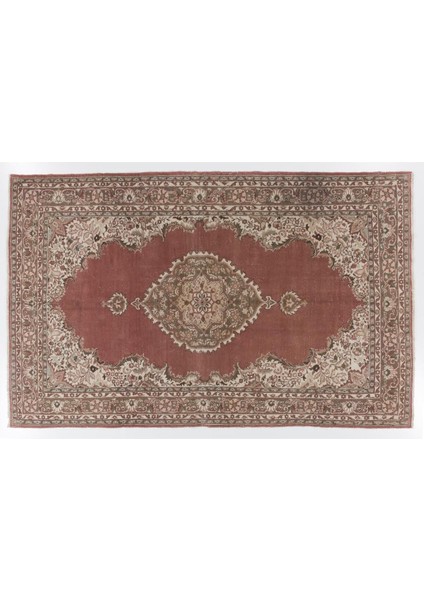 213 x 330 cm Madalyon Desenli Eski El Düğümlü Türk Uşak Halısı, El Yapımı Halı indirimleri