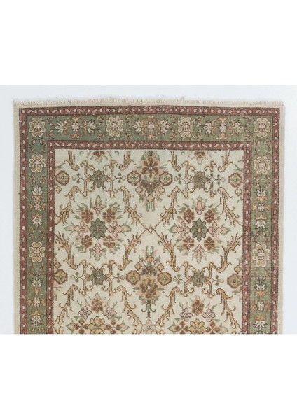 120 x 205 cm Çiçek Desenli Eski El Yapımı Halı, Bej Dekoratif Halı fiyatları