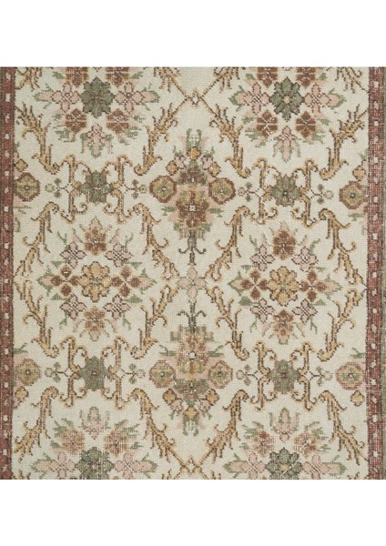120 x 205 cm Çiçek Desenli Eski El Yapımı Halı, Bej Dekoratif Halı fırsatları