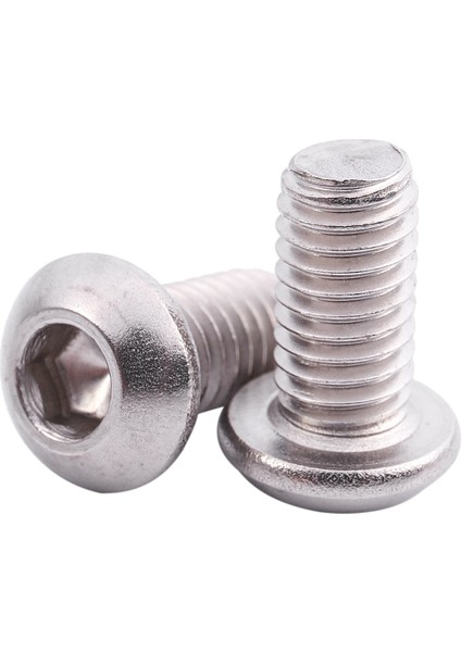 M6X12MM Paslanmaz Çelik Altıgen Soket Düğme Başlı Vidalar 50 Adet (Yurt Dışından)