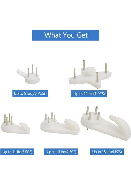 40 Adet Görünmez Tırnak Vidaları Duvar Kancaları Resim Askıları Traceless Fotoğraf Kanca Çok Fonksiyonlu Resim Boyama Çerçevesi Askı (Yurt Dışından) modelleri