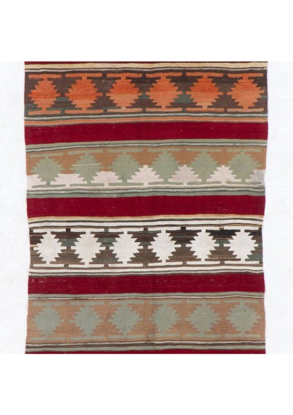 102 x 328 cm Geometrik Tasarımlı El Dokuma Eski Anadolu Yolluk Kilim Halı (Düz Dokuma) modelleri