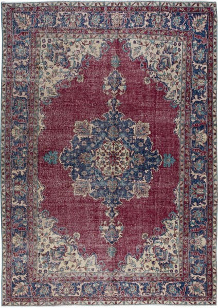 235 x 345 cm Madalyon Tasarımlı Olağanüstü Eski El Yapımı Alan Halısı