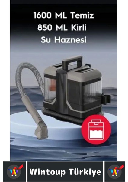 450 Watt Motor Halı Kilim Koltuk Oto Döşeme Yıkama Temiz Kirli Su Hazneli 2 Başlıklı Yıkama Makinesi