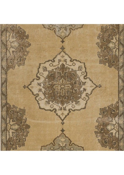 111 x 350 cm Eski Orta Anadolu Uşak Yolluk Halısı. 20.yüzyıl Ortası El Dokuma Yün Halı