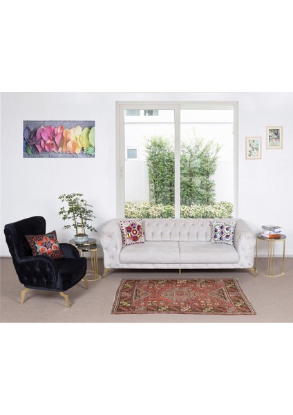 119 x 173 cm Ev, Ofis Dekoru Için Eski El Yapımı Geleneksel Yün Halı