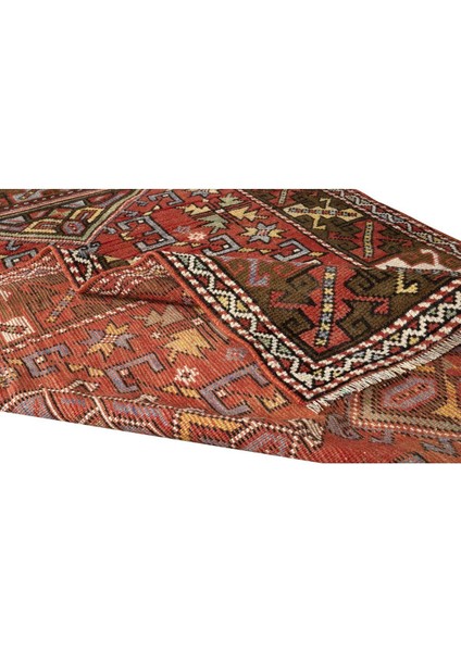 119 x 173 cm Ev, Ofis Dekoru Için Eski El Yapımı Geleneksel Yün Halı