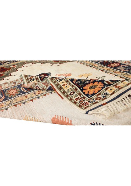 196 x 254 cm Geometrik Madalyon Desenli El Yapımı Anadolu Halısı, Yün, Modern Halı modelleri