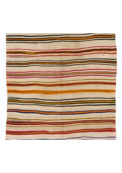 160 x 417 cm El Yapımı Eski Çizgili Türk Kilimi, Düz Dokuma Kilim. Yün modelleri