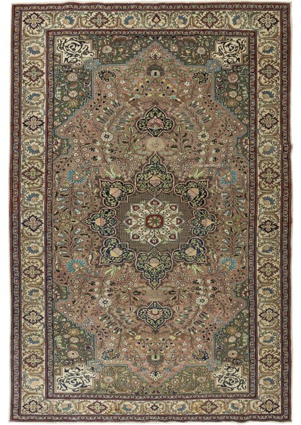 200 x 300 cm El Yapımı Modern Kayseri Halısı, Dekoratif Madalyon Tasarımlı Halı, Yün