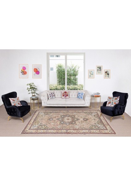 200 x 300 cm El Yapımı Modern Kayseri Halısı, Dekoratif Madalyon Tasarımlı Halı, Yün