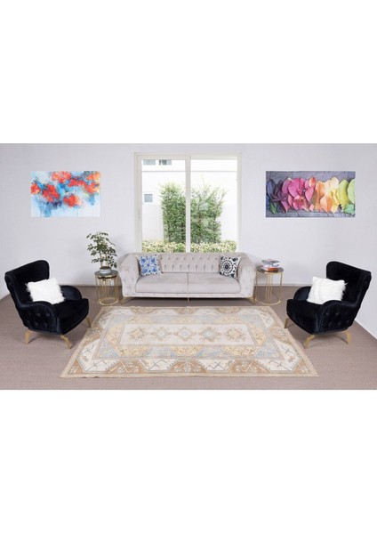 200 x 291 cm Türk Milas Halısı, Modern Geometrik Desenli El Düğümlü Yün Halı fiyatları