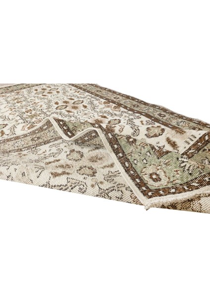 118 x 214 cm Eski El Yapımı Türkiye'de Yapılmış Halı, Çiçek Desenli Alan Halısı
