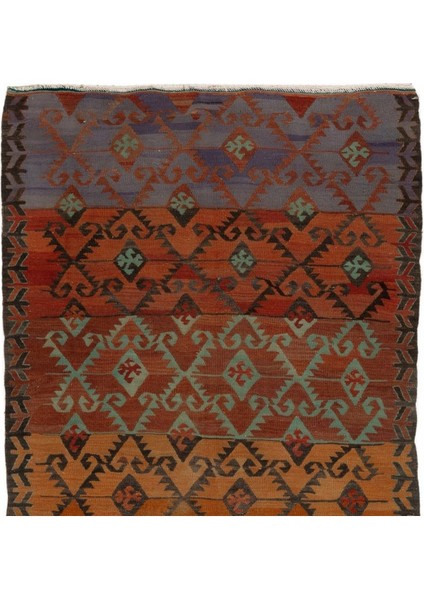 108 x 220 cm Geometrik Tasarımlı Eski Yolluk Kilim. Düz Dokuma Mutfak Kilimi. Koridor Kilimi Yün fiyatları