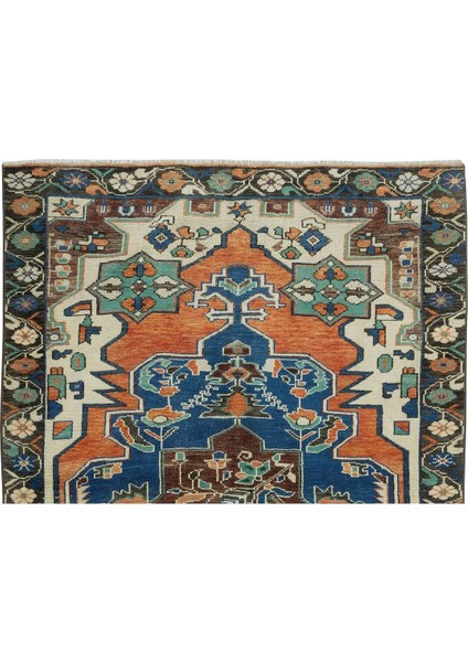 130 x 195 cm Bohem Tarzı El Düğümlü Madalyon Desenli Eski Alan Halı fırsatları