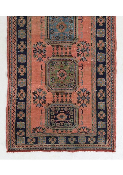 147 x 350 cm Koridor Için Eşsiz Eski El Yapımı Türk Yolluk Halı, Antre Hol Halı modelleri