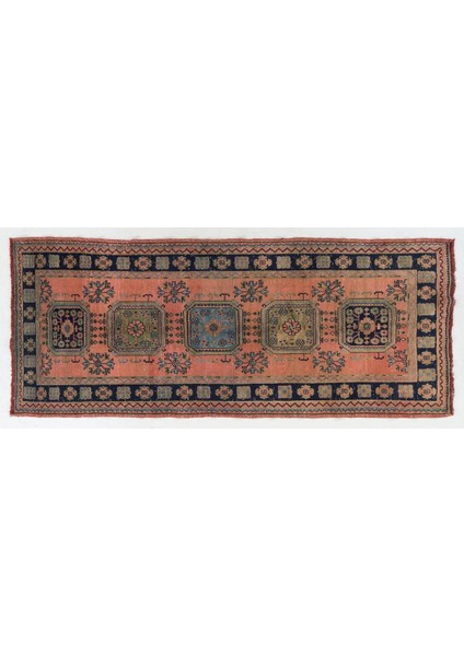 147 x 350 cm Koridor Için Eşsiz Eski El Yapımı Türk Yolluk Halı, Antre Hol Halı indirimleri