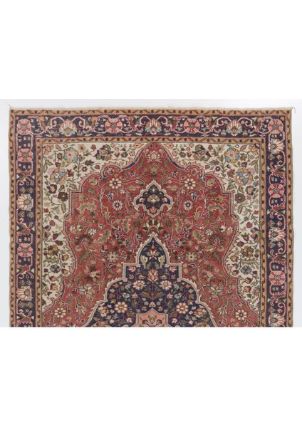 208 x 315 cm Oda Boyutunda Eski El Düğümlü Kırmızı ve Mavi Tonlarda Yünlü Halı fiyatları