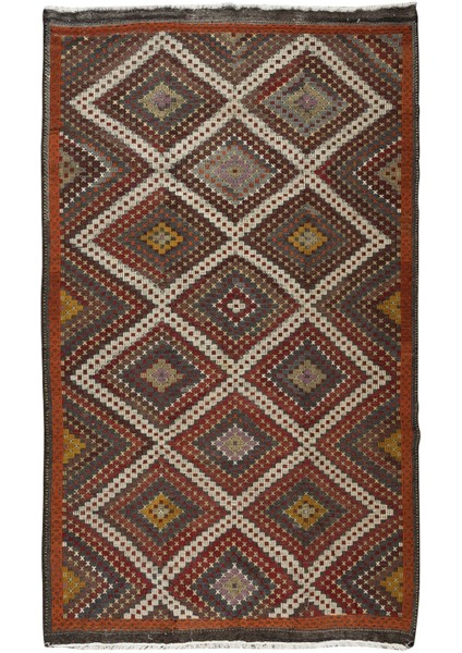 186 x 305 cm 1970'LERDE Yapılmış Eski Dekoratif El Dokuması Cicim Kilim. Yün