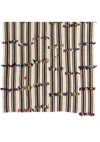 167 x 327 cm Çok Renkli Ponponlu Doğal Yünden Yapılmış Eski El Dokuması Kilim modelleri