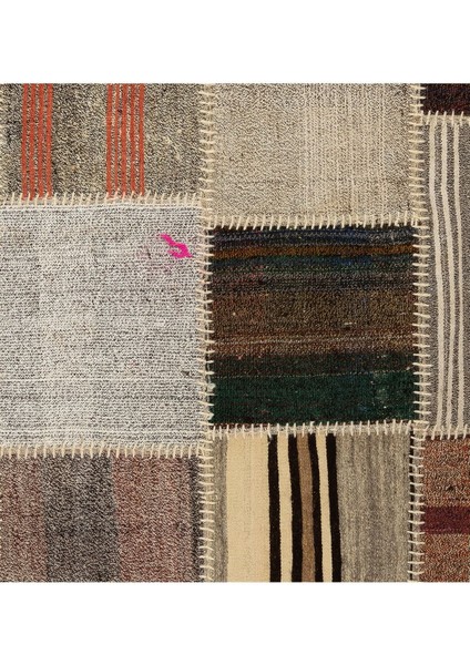 177 x 255 cm El Yapımı Patchwork Kilim, Dekoratif Düz Dokuma Kilim