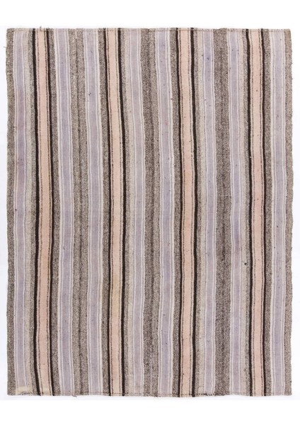 210 x 275 cm Çizgili Desenli El Dokuması Eski Kilim