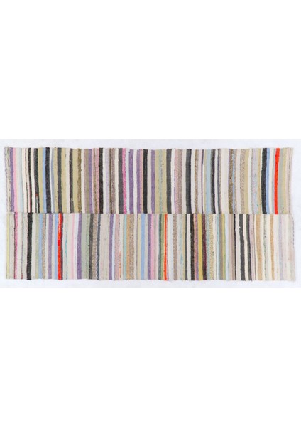 140 x 304 cm Çizgili Tasarımlı El Dokuma Eski Kilim (Düz Dokuma), Pamuk Halı fırsatları