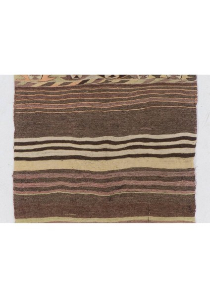 129 x 285 cm Eski Çizgili El Dokuması Kilim Yolluk. Yün. Çift Yönlü Halı modelleri