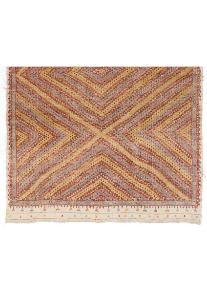 210 x 343 cm Geleneksel Eski El Dokuması Cicim Kilim. Yün modelleri
