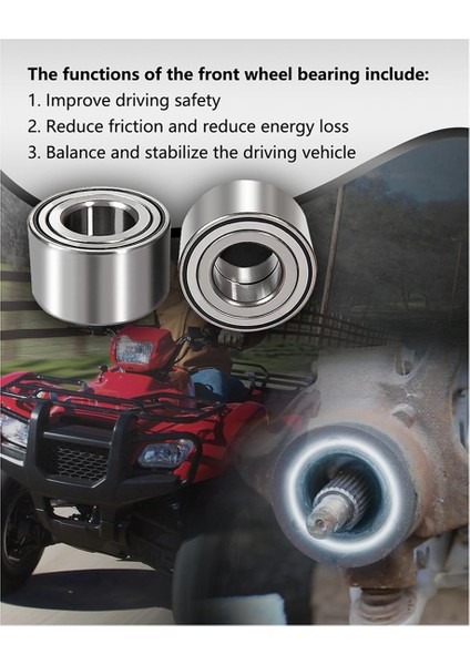 Honda Rancher 420 Rubicon 500 520 2014-2024 Için Ön Ağır Hizmet Tekerlek Rulman Takımı 91051-HR3-A21 90651-HR3-A20'YI Değiştirin (Yurt Dışından)