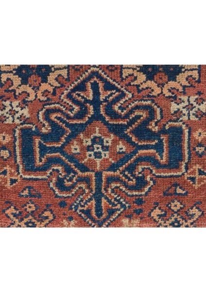 122 x 182 cm Geometrik Üç Madalyonlu Eski Yaşlı El Yapımı Anadolu Yün Halısı