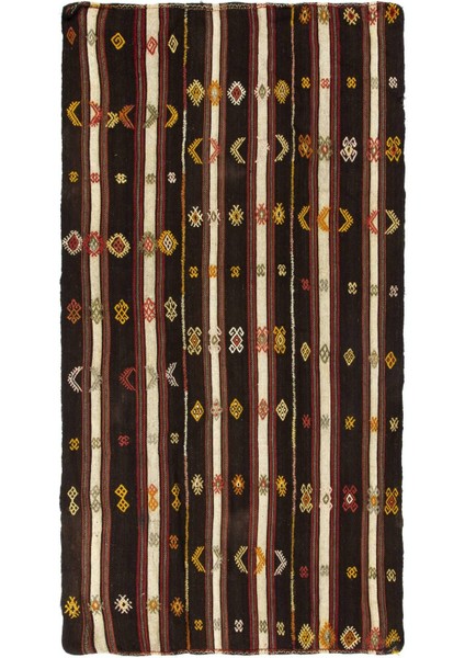 167 x 311 cm El Dokuma Eski Çizgi Desenli Kilim, Düz Dokuma Geleneksel Kilim