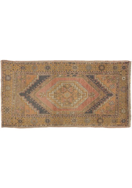 100 x 180 cm Zarif Renkler, Yumuşak Yün Tüylü Eski El Yapımı Türk Köy Halısı modelleri