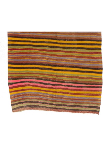 140 x 370 cm El Dokuma Eski Yolluk Kilim, Yün Halı, Düz Dokuma Halı, Mutfak Halısı