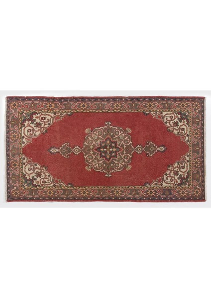 120 x 223 cm Eski Türk Halısı, Ev ve Ofis Için Geleneksel El Yapımı Yün Halı