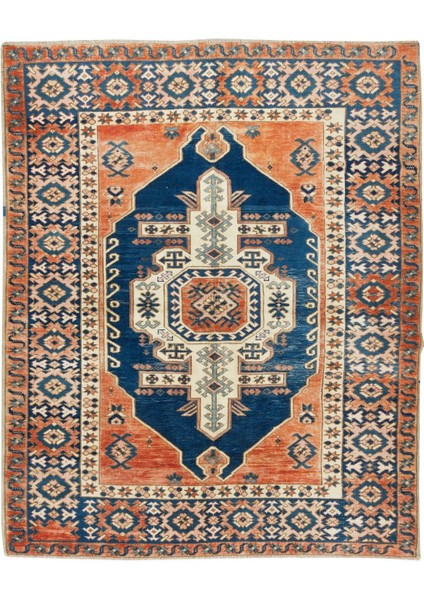 178 x 230 cm El Yapımı Halı, Modern Geometrik Desenli Halı, Yün