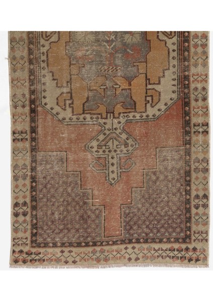 102X255 cm Türünün Tek Örneği, El Yapımı, Eski Anadolu Kabile Halısı, 1950 Civarı