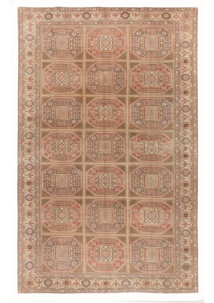 200 x 295 cm El Düğümlü Eski Kayseri Halısı, Yumuşak Renkler, Yün ve Pamuklu Halı
