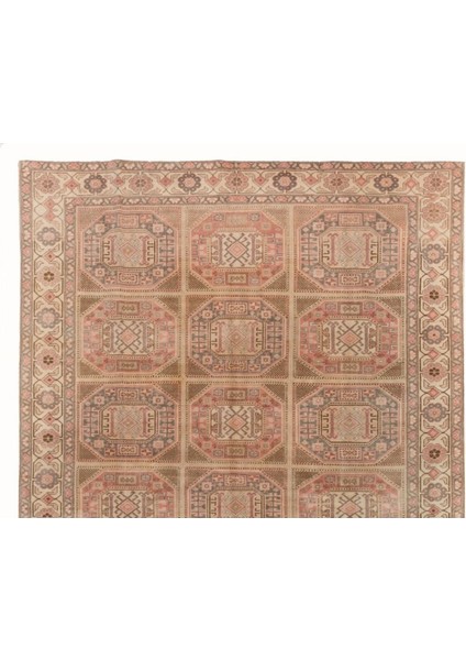 200 x 295 cm El Düğümlü Eski Kayseri Halısı, Yumuşak Renkler, Yün ve Pamuklu Halı
