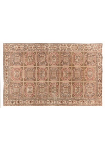 200 x 295 cm El Düğümlü Eski Kayseri Halısı, Yumuşak Renkler, Yün ve Pamuklu Halı