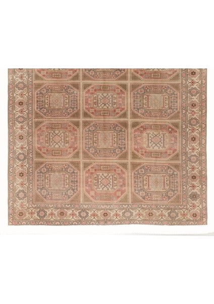 200 x 295 cm El Düğümlü Eski Kayseri Halısı, Yumuşak Renkler, Yün ve Pamuklu Halı