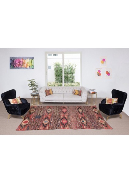 190 x 310 cm Eski El Dokuması Göçebelerden Orta Anadolu Kilim. Düz Dokuma. Yün fiyatları